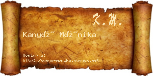 Kanyó Mónika névjegykártya